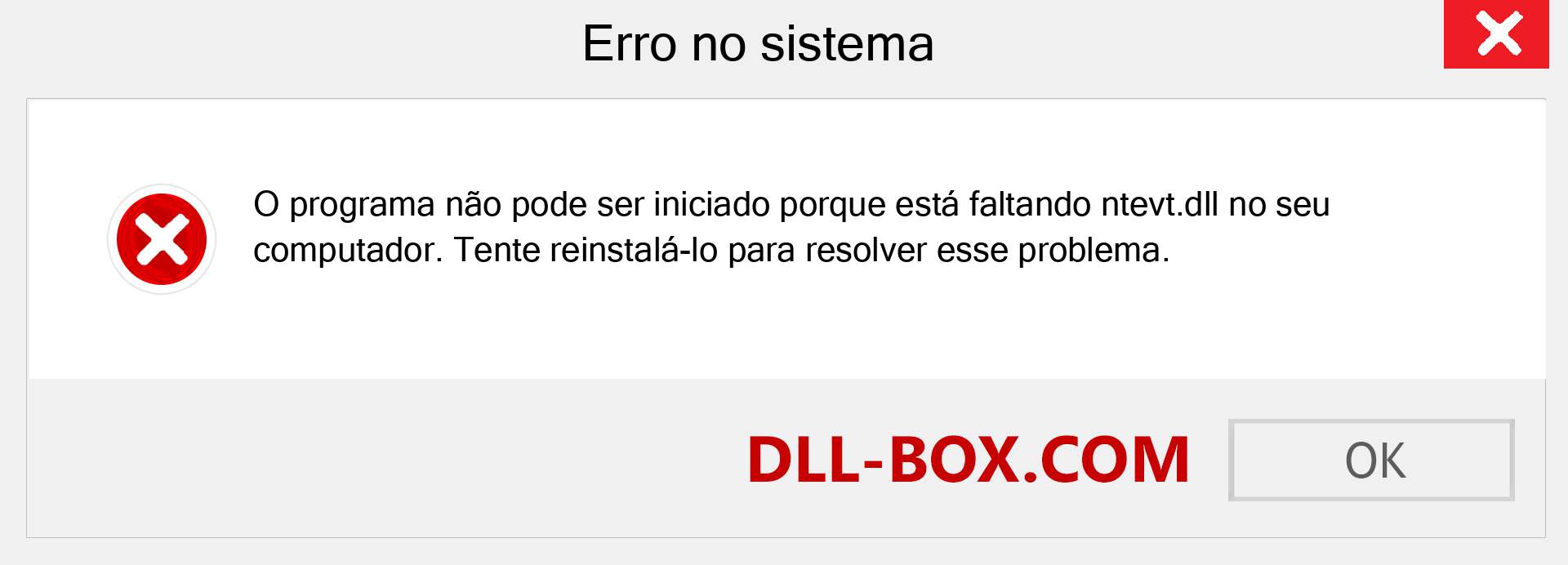 Arquivo ntevt.dll ausente ?. Download para Windows 7, 8, 10 - Correção de erro ausente ntevt dll no Windows, fotos, imagens